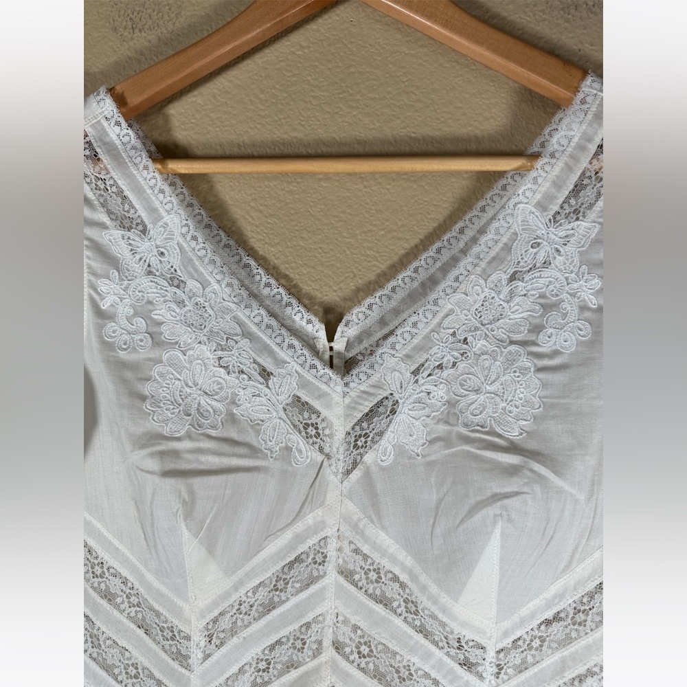 Karen Millen England Lace Cotton Blouse In Ivory - Picture 6 of 9